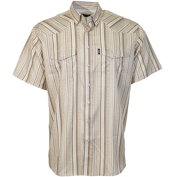 Hooey SOL CREAM STRIPE SNAP PRINT - MENS SHIRT - HT2621CRST☑️