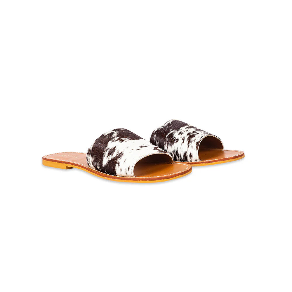 Kemma Hide Sandals - Light & Ebony