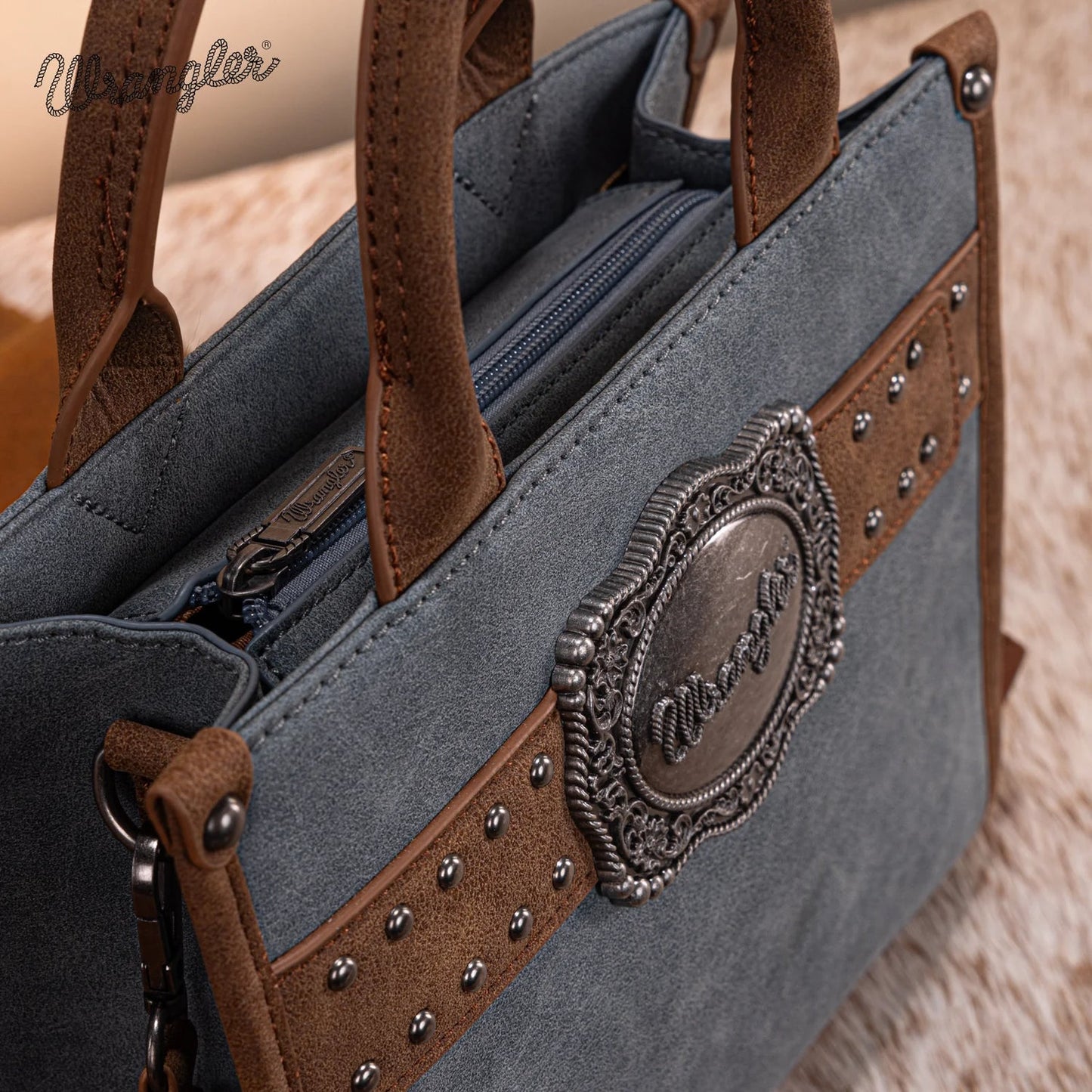 WG250-81202JN - Wrangler Buckle Tote/Crossbody - Jean
