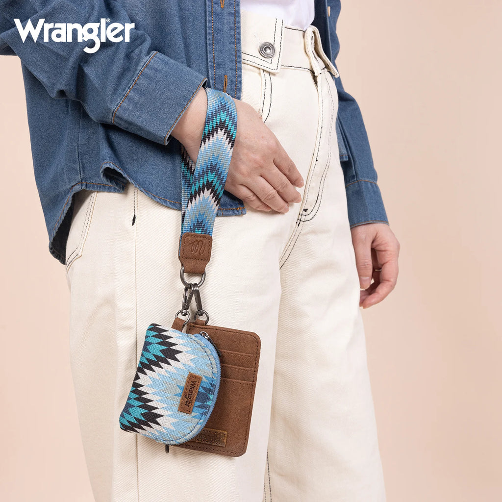 Wrangler Jean Southwestern Art Print Dual Pouch Wristlet WG2211-W0051JN