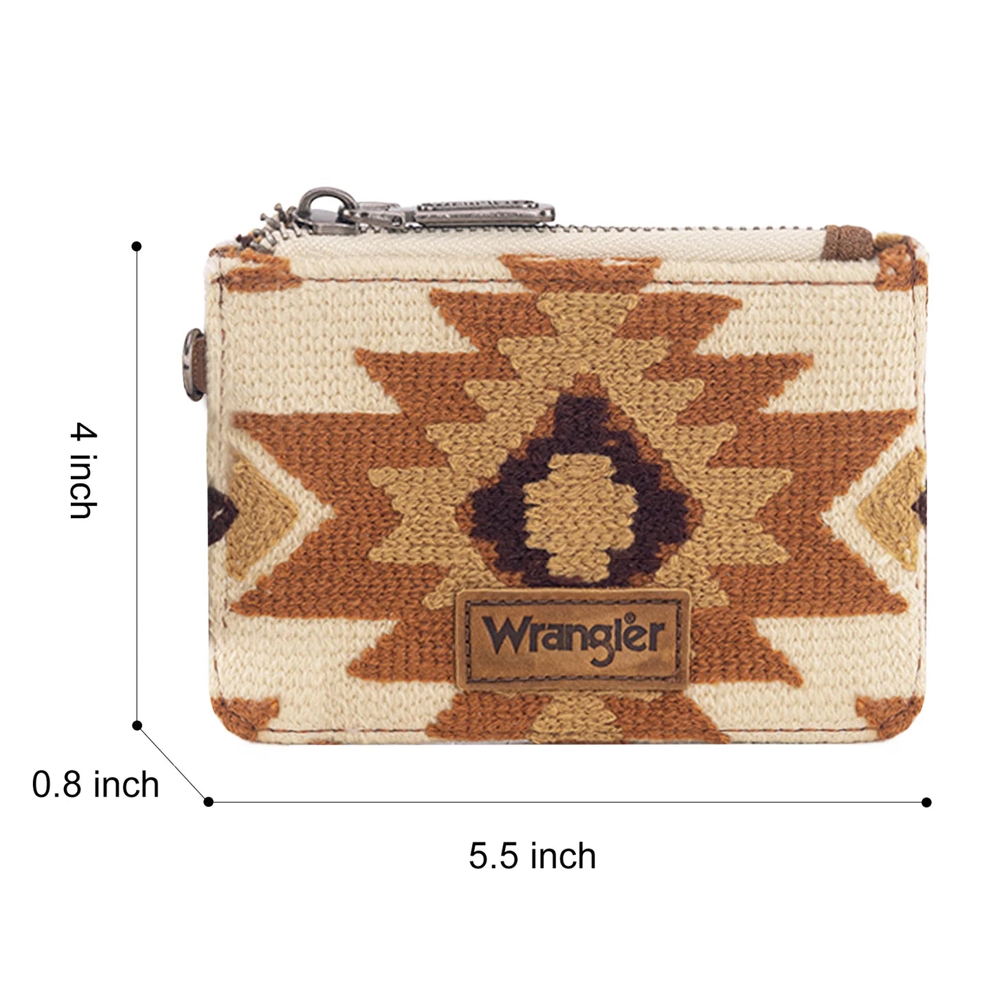 WG226-W069 Wrangler Aztec Print Card Wallet -Brown