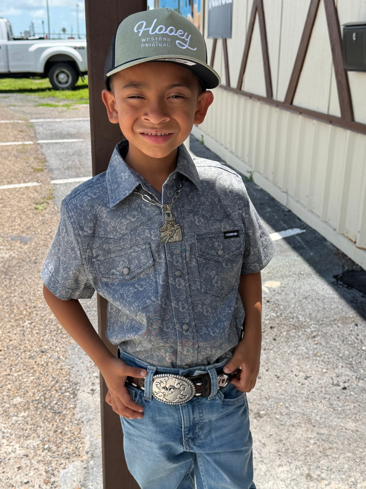 CINCH MTW7171001 BOYS S/S Snap Navy✅