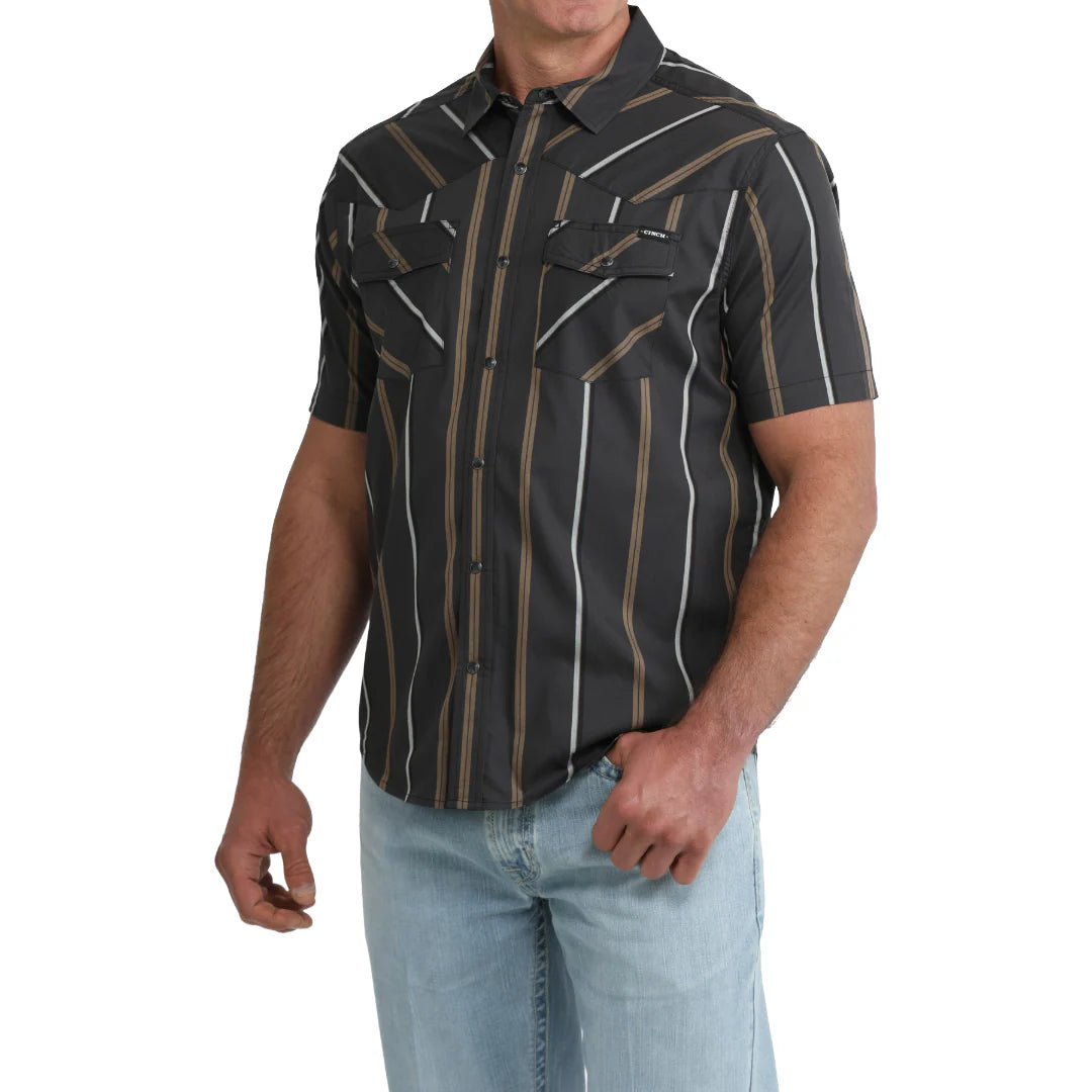 Cinch Men's Camp Black Stripe Snap Down Shirt MTW1402016✅