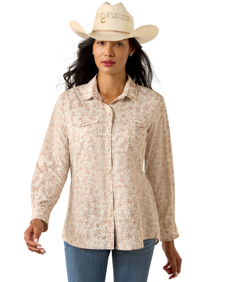 Ariat Boots 'N' Roses Western VentTEK Women's Longsleeve Snap Shirt 10075360