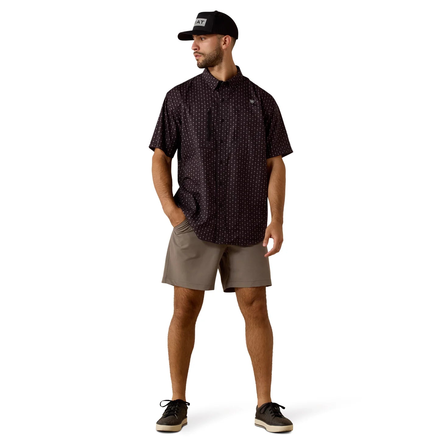 Ariat Men's VentTEK Black Printed Classic Fit Shirt 10073431
