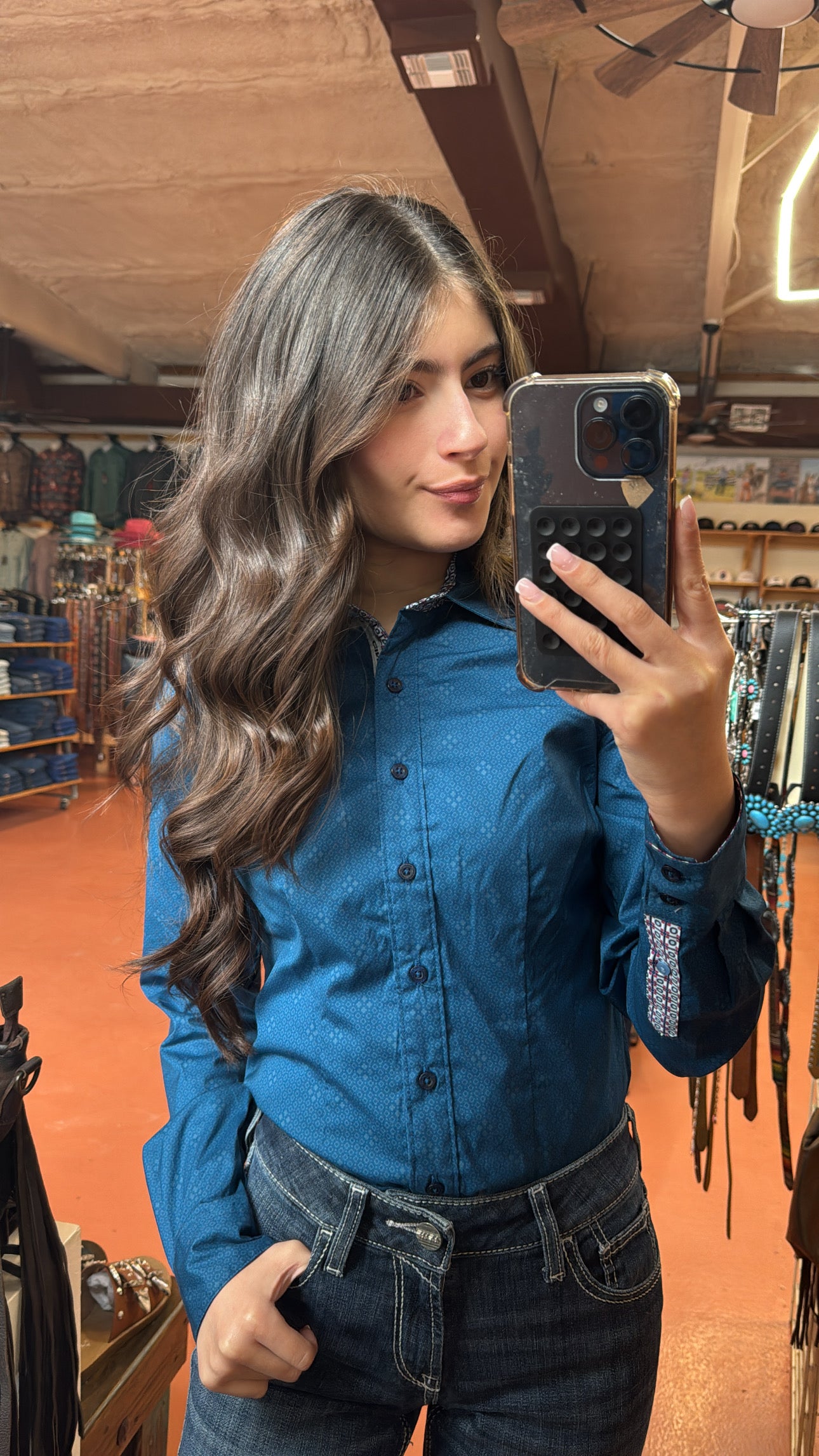 Women’s Cinch Blue LS
