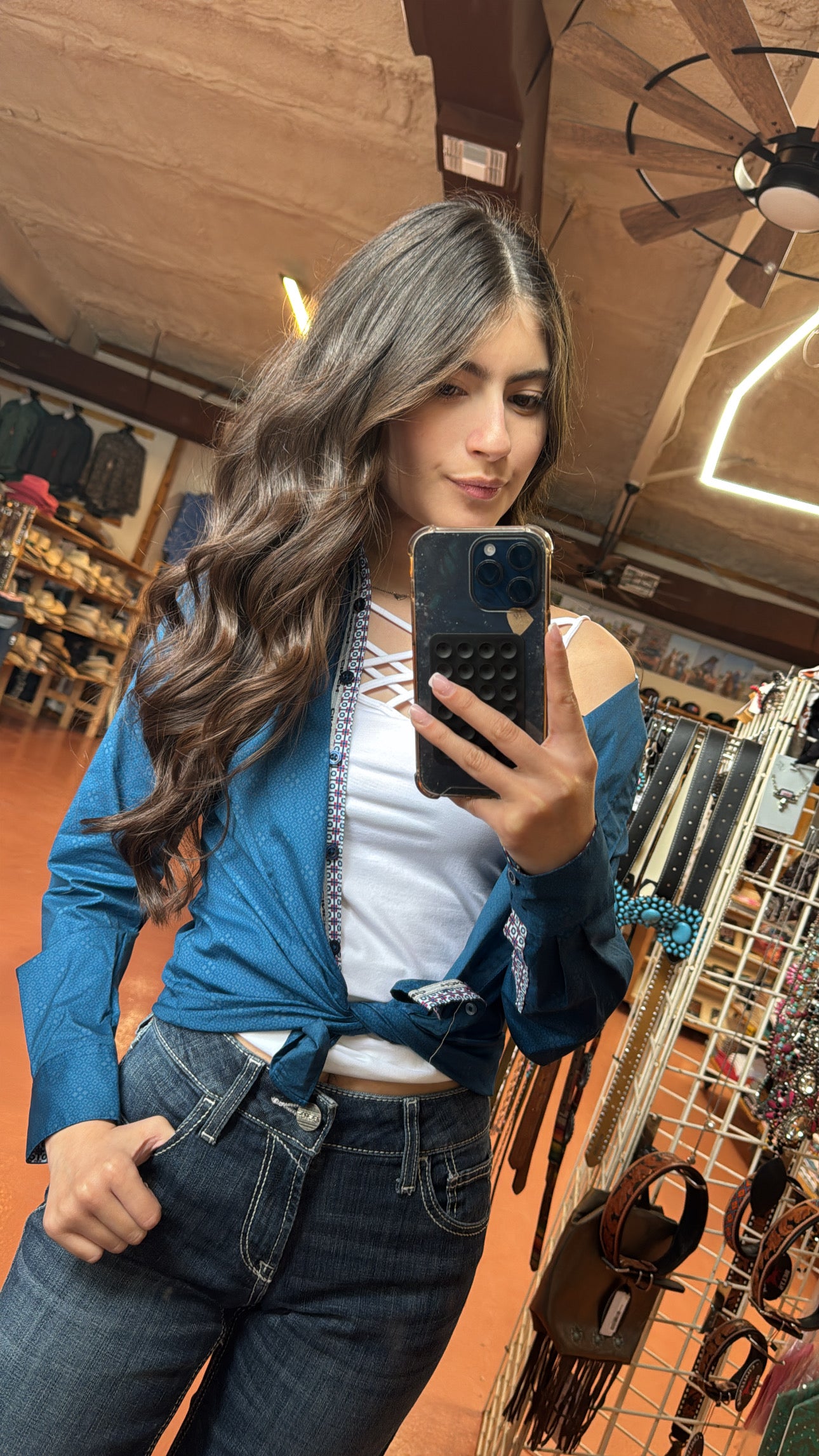 Women’s Cinch Blue LS