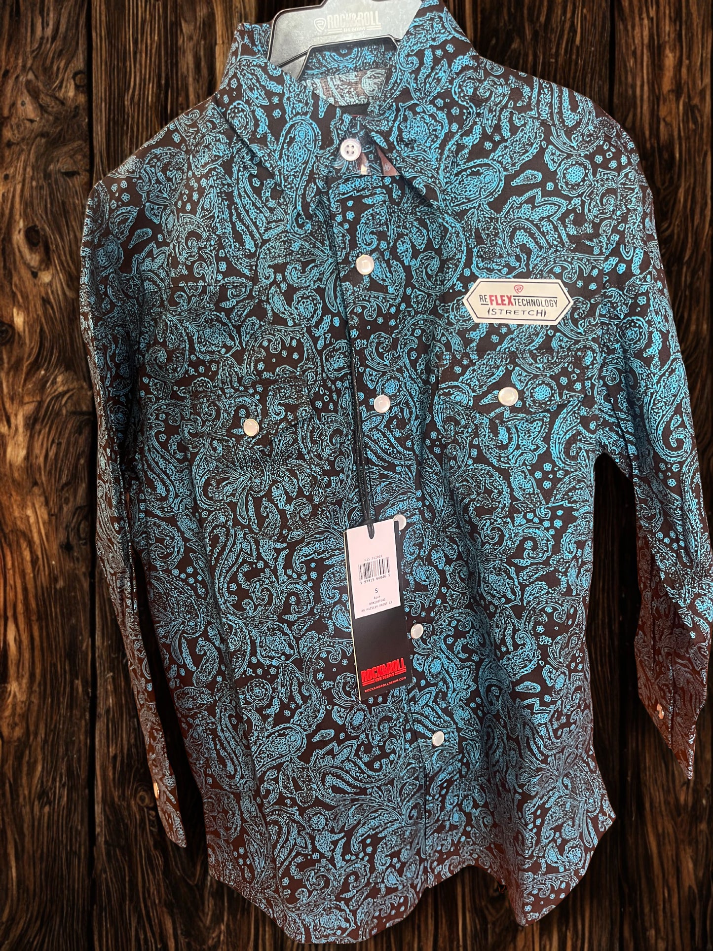 Boys Rock & roll Aqua L/S button up