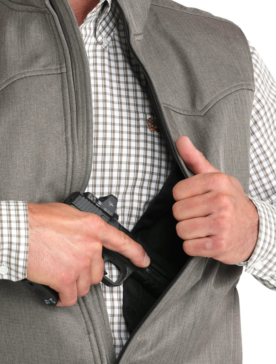 Men’s Conceal Carry Bonded Vest in Brown by Cinch MWV1592004