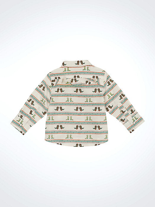 Wrangler Baby Girl L/s Aztec Boot Pearlsnap