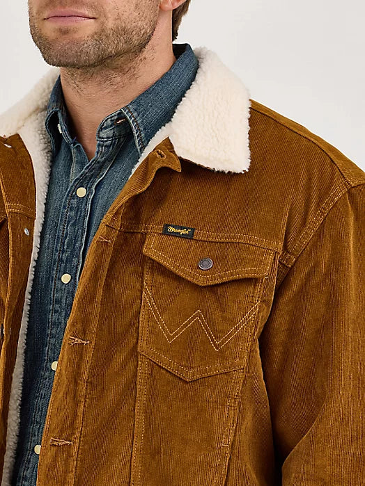 MEN'S WRANGLER® COWBOY CUT® SHERPA LINED CORDUROY JACKET