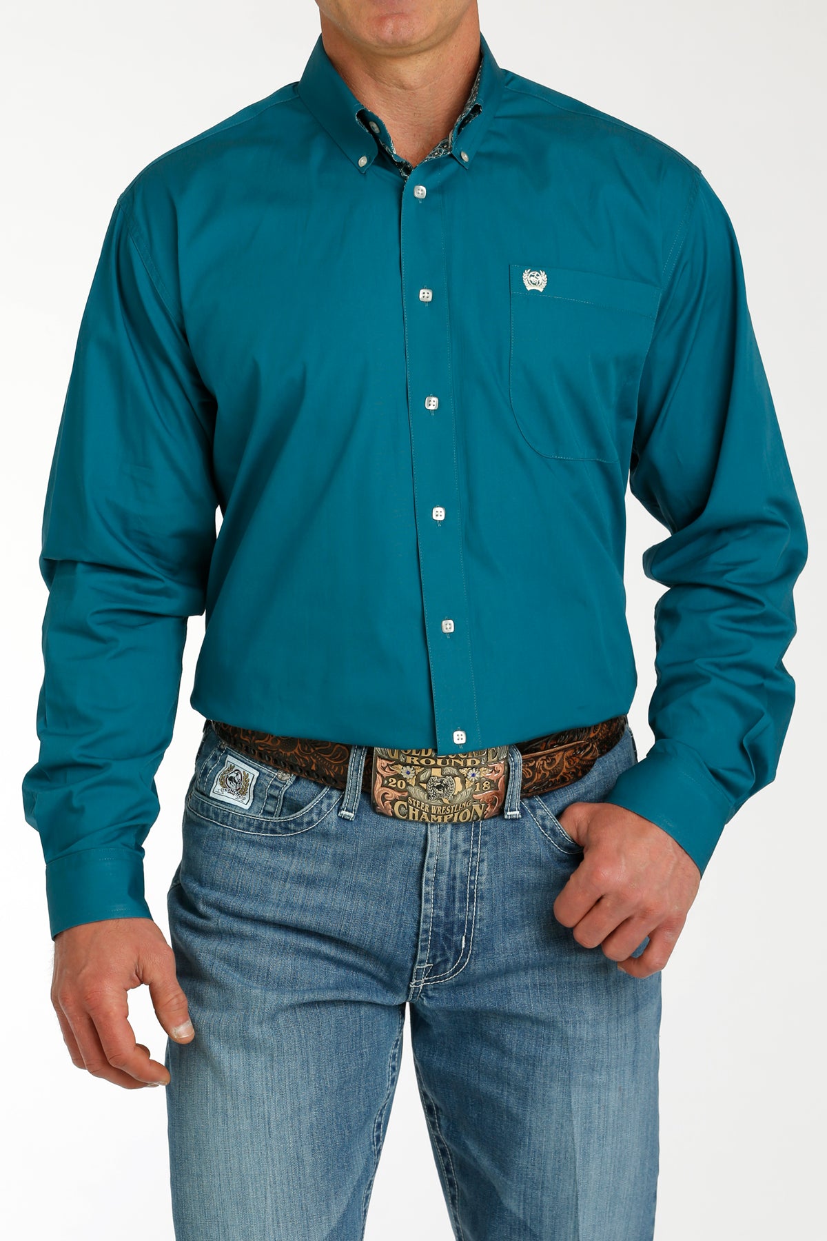 Cinch Men's Solid Turquoise Button-ups