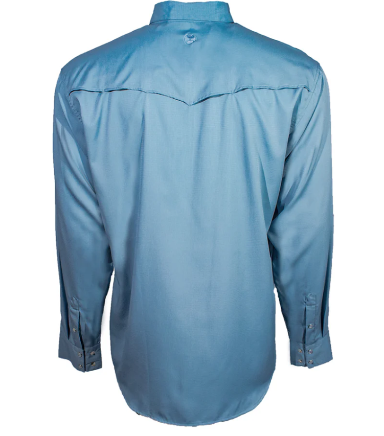 "SOL" Ashley Blue Longe Sleeve Pearl Snap Shirt