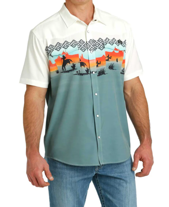Cinch Men's Desert Rider Snap Short Sleeve Shirt