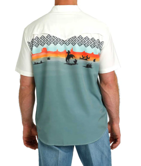 Cinch Men's Desert Rider Snap Short Sleeve Shirt