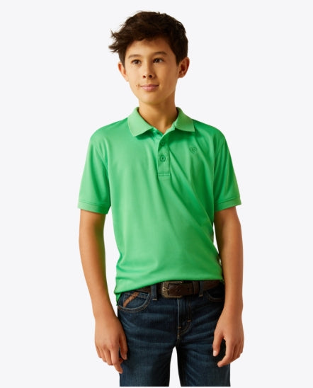 Ariat Boy's Tek Polo- Irish Green