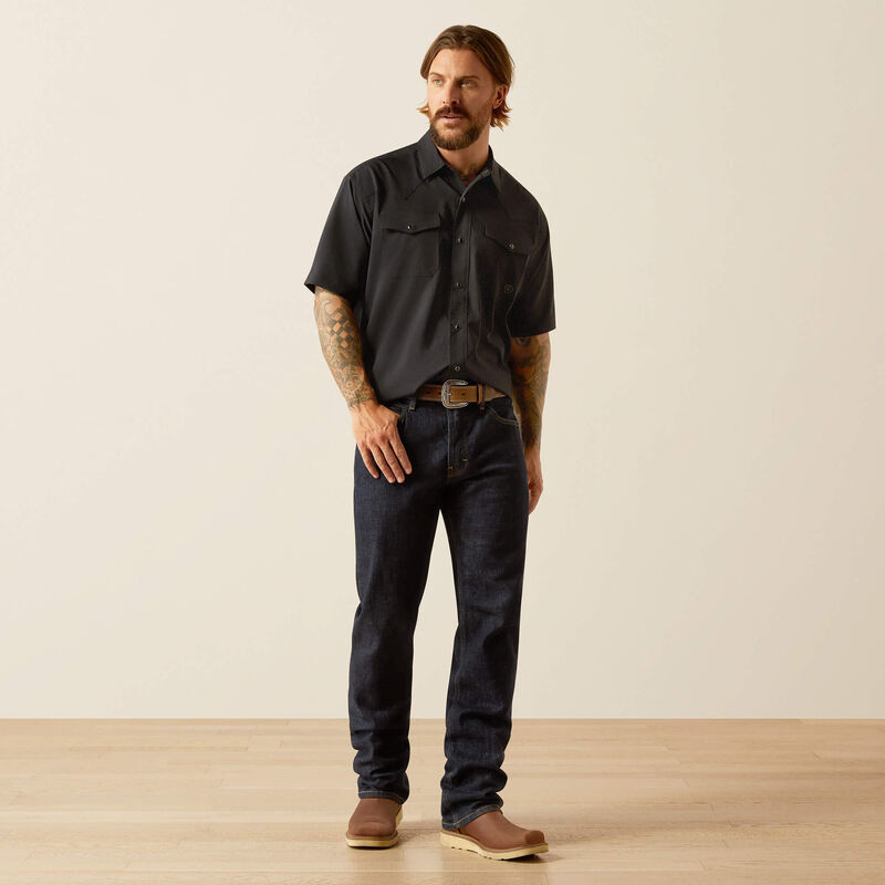 Men’s Ariat Western VentTEK Snap S/S Shirt - Black