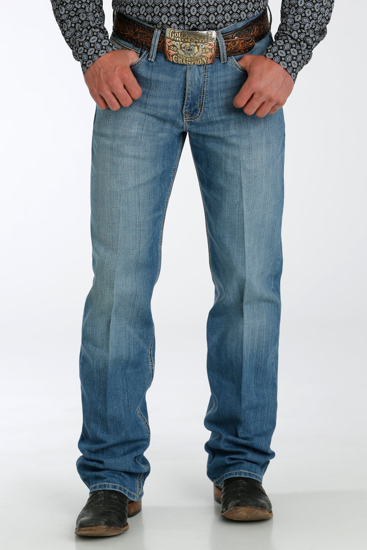 Cinch Grant Relaxed Boot Cut Jeans - Light Wash