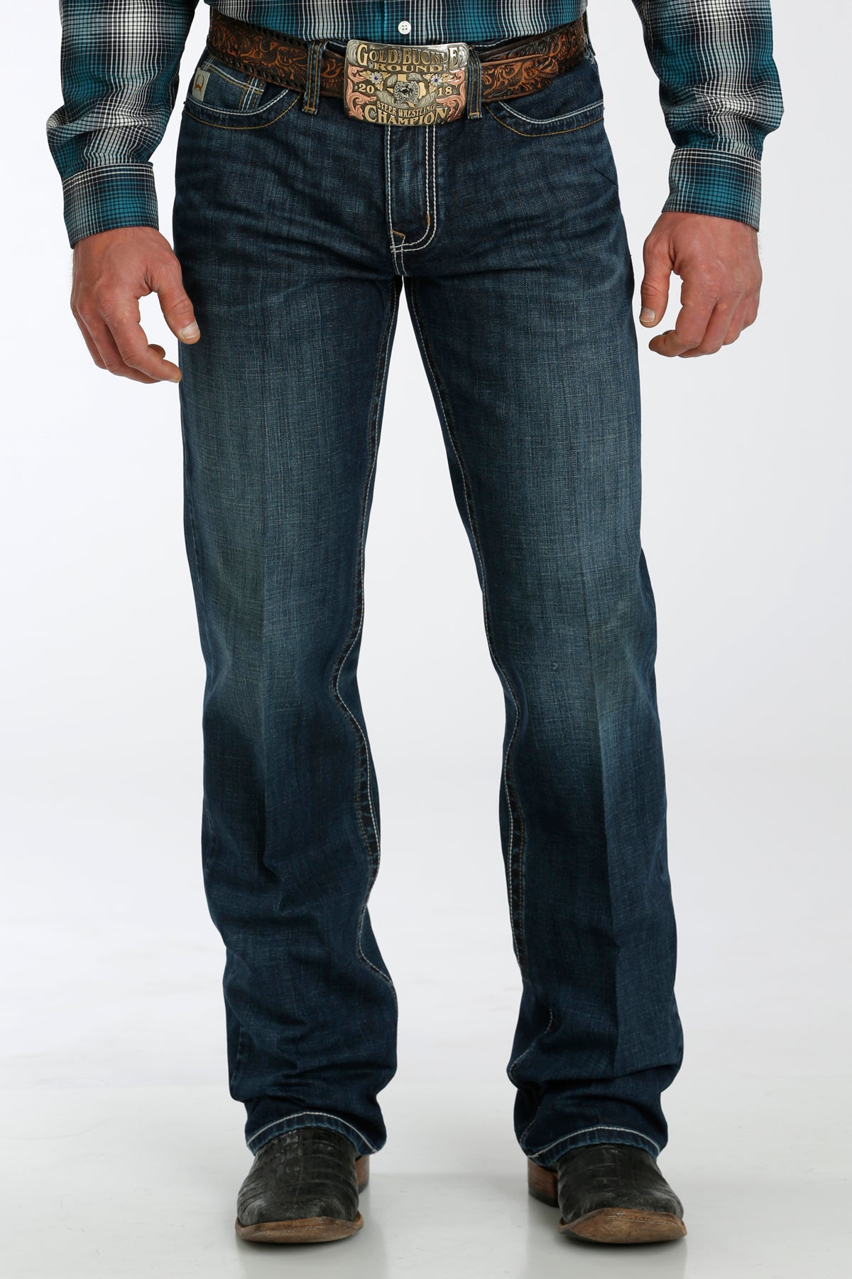 Cinch Grant Relaxed Boot Cut Jeans - Dark Wash