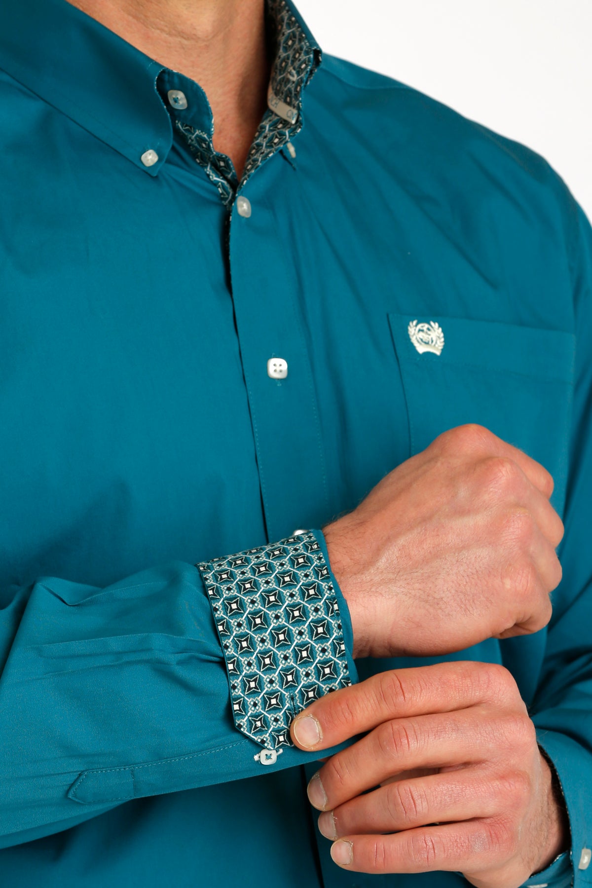 Cinch Men's Solid Turquoise Button-ups
