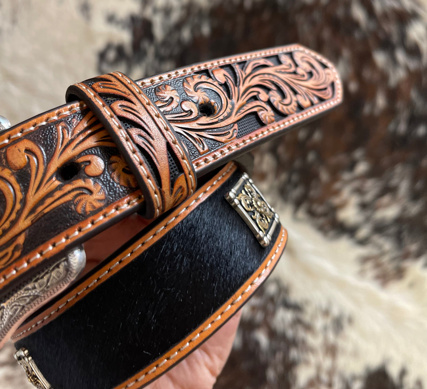 Nocona Men's Black Hide Belt