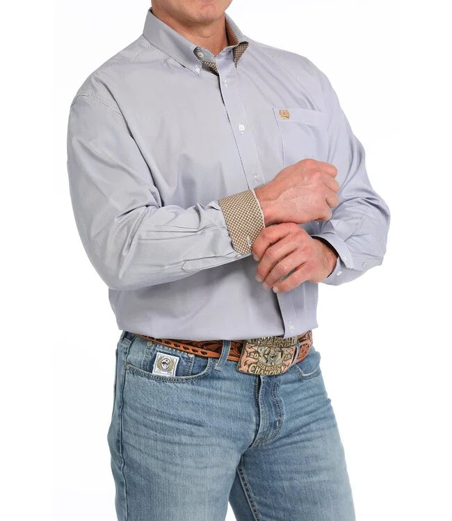 Cinch Men's L/s Blue Stripe Button-up