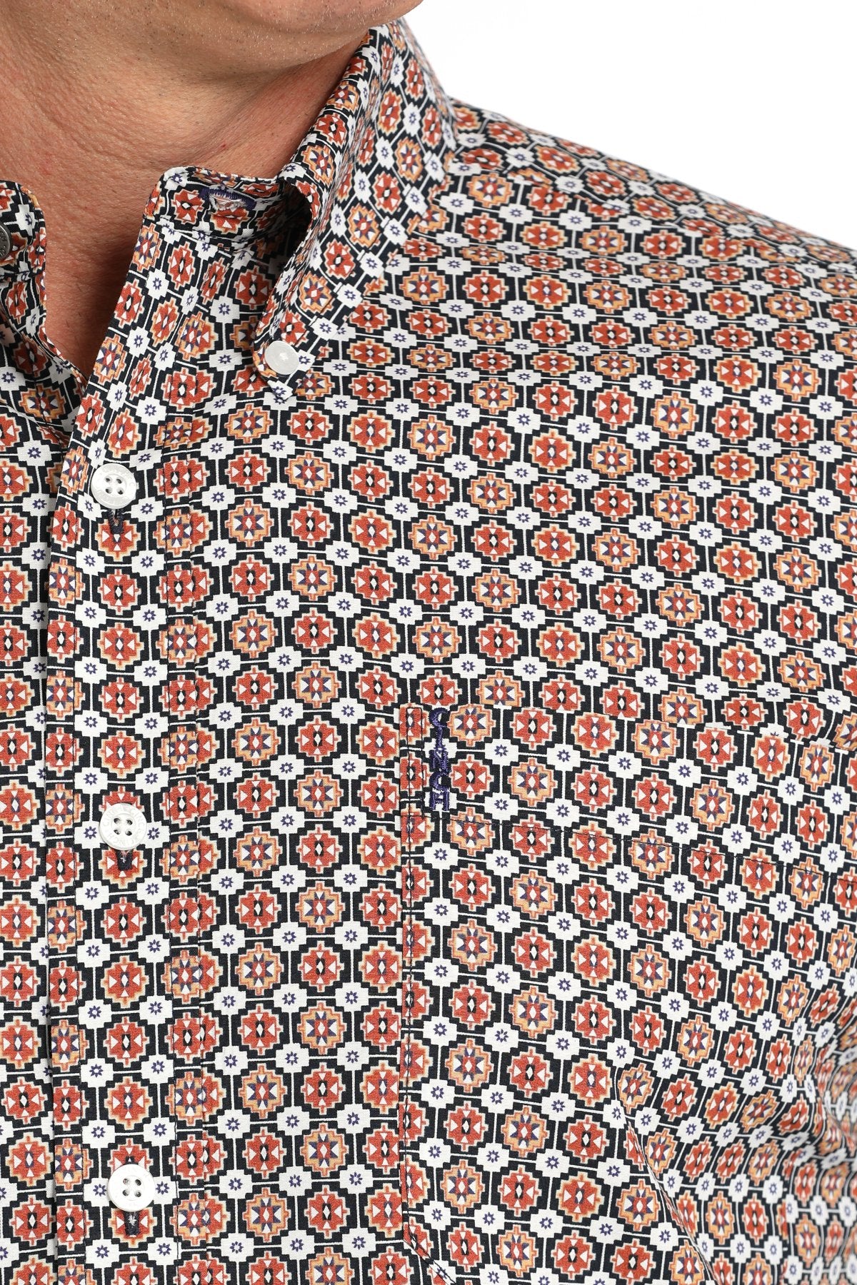 Men's Cinch Rust Medallion L/s Button-up