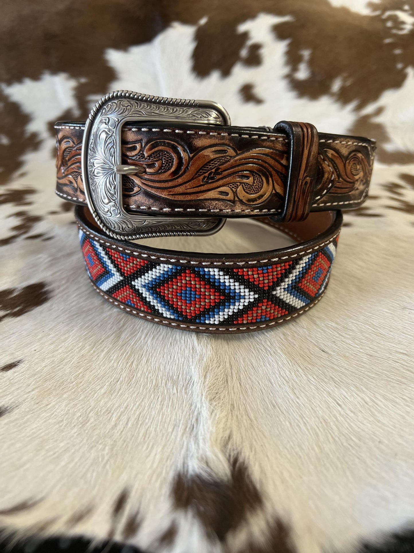 Men's Royal Blue w/ Red Beaded Belt