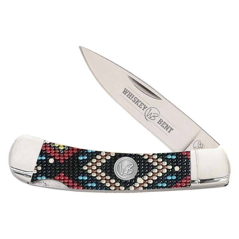 Whiskey Bent Black Diamond Bead Lock Knife