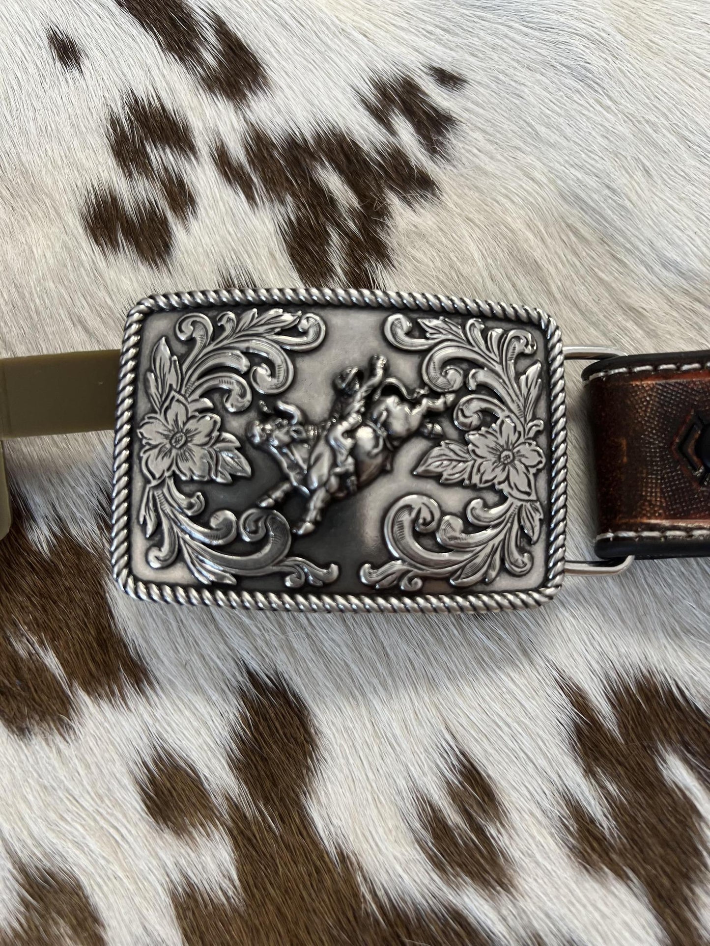 Aztec Stitching Kids Belt w/Buckle