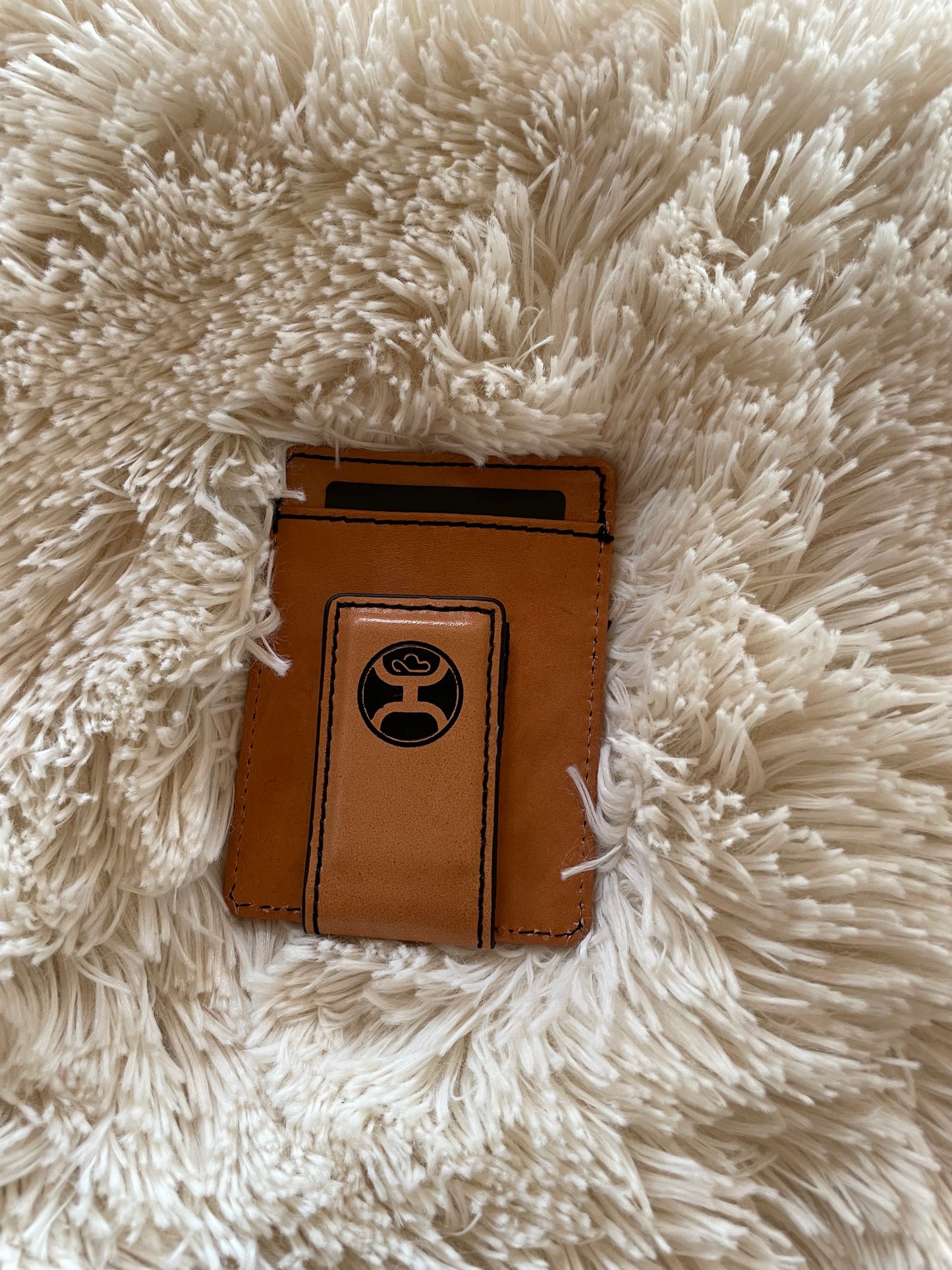 Hand-Tooled Leather Hooey Floral Money Clip w/Pocket✅