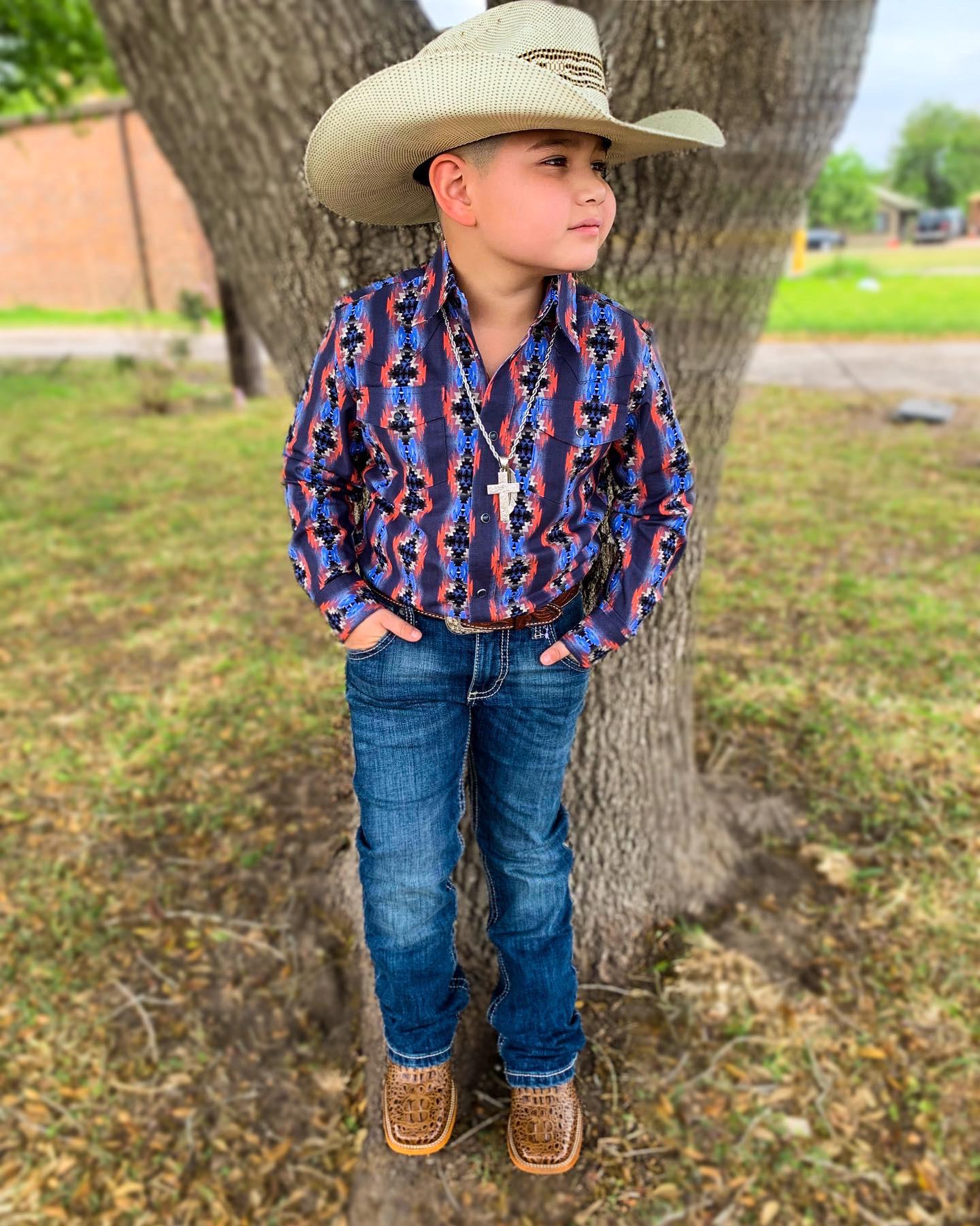 Wrangler Boys Checotah Ls Pearlsnap