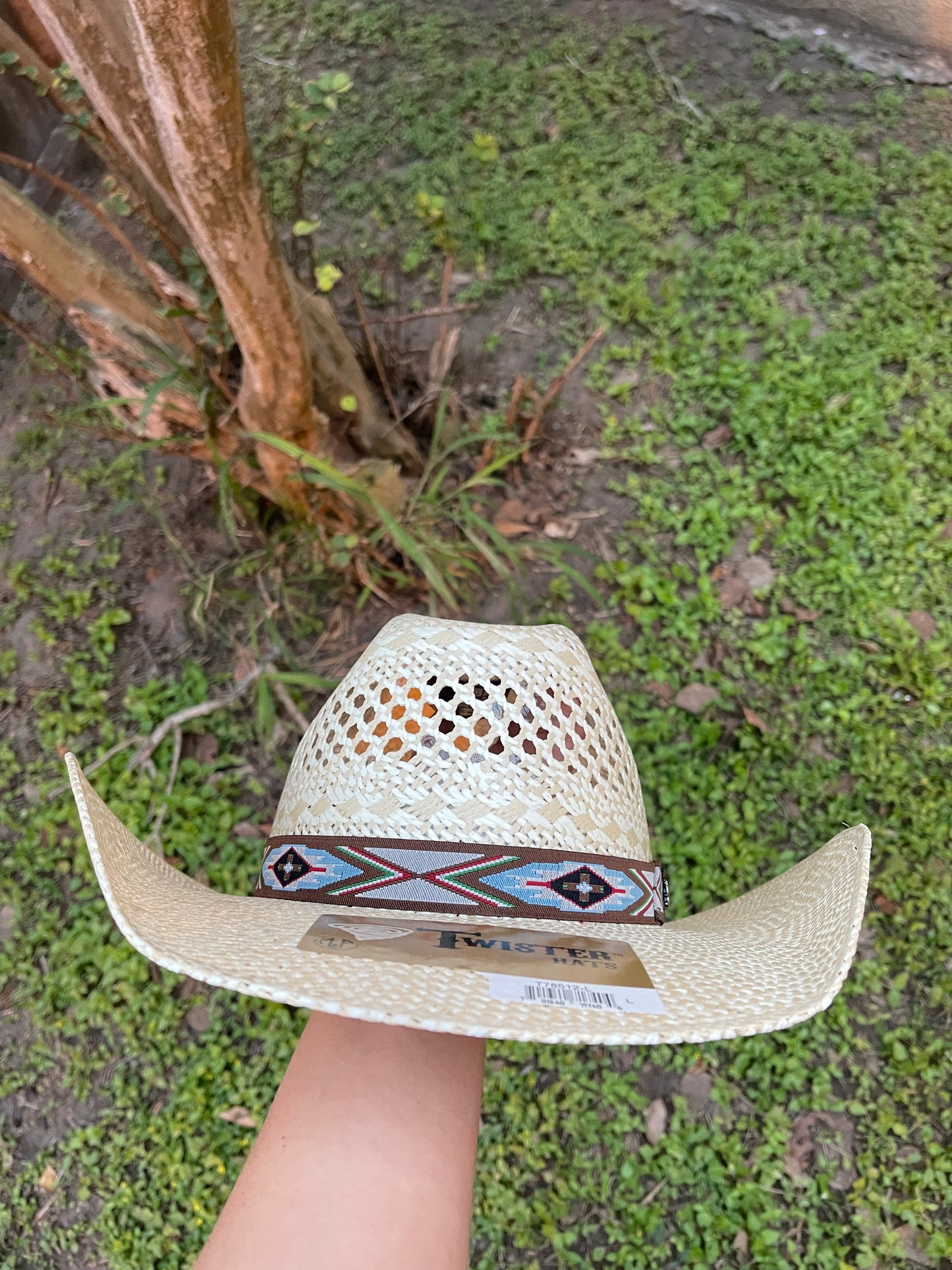 š¤ Aztec Band Twister Straw Hat