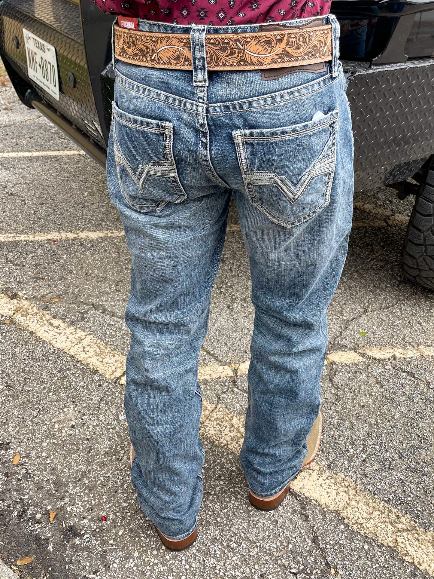 Rock&Roll Denim Ladder Stitch Double Barrel Straight Jeans - Medium Vintage