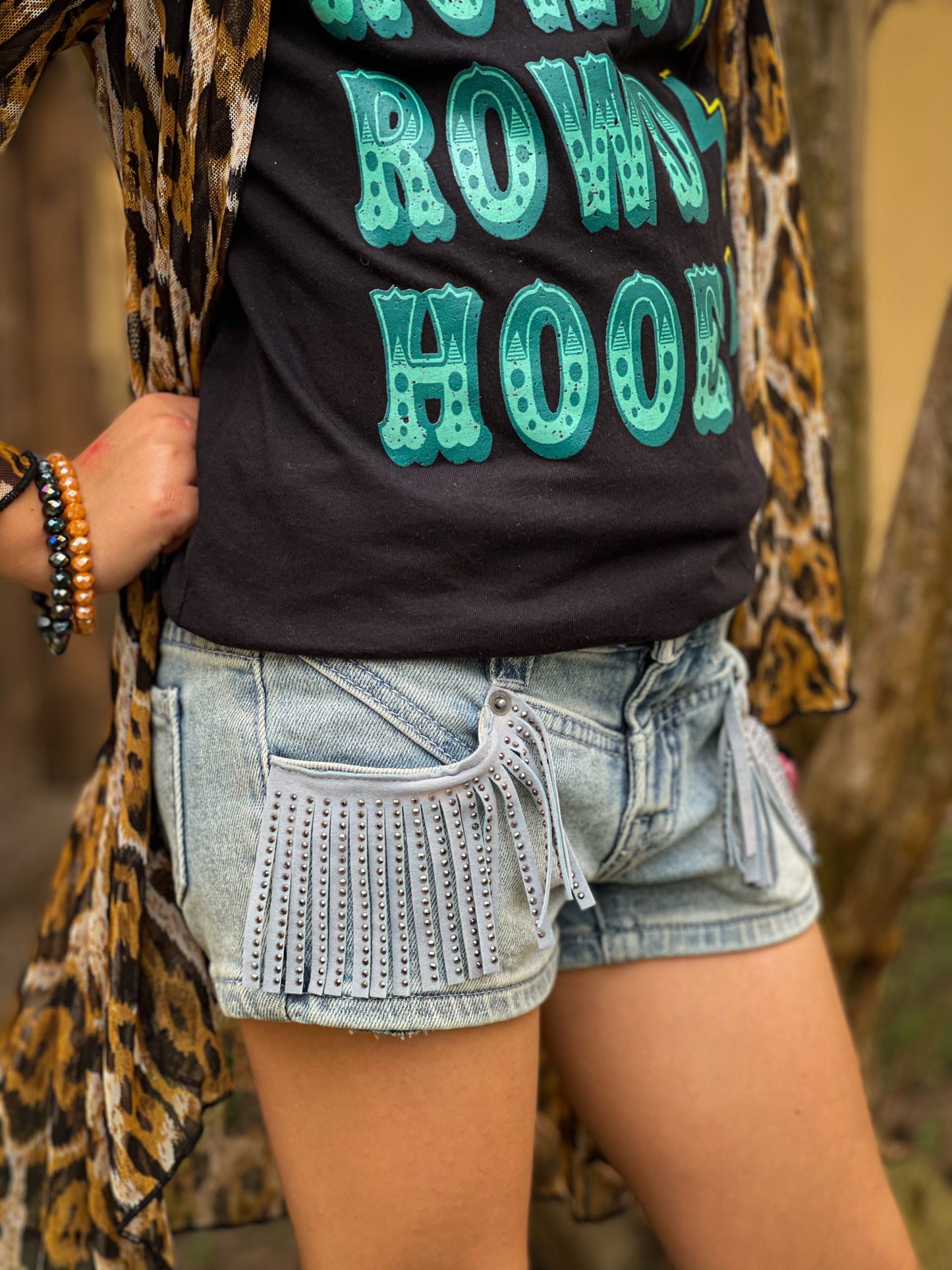 Girls Rock & Roll Fringe Shorts