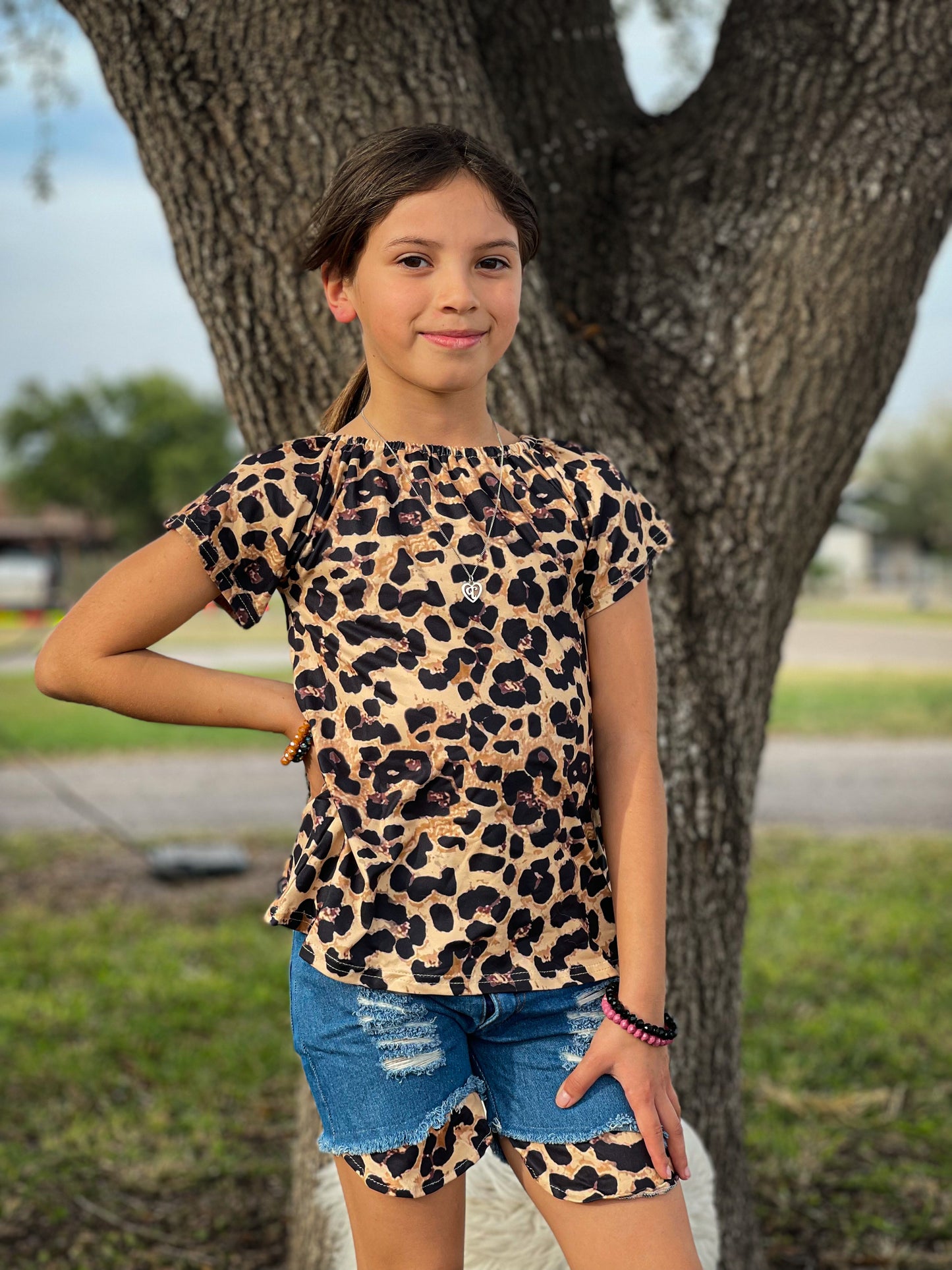 Leopard Denim Set