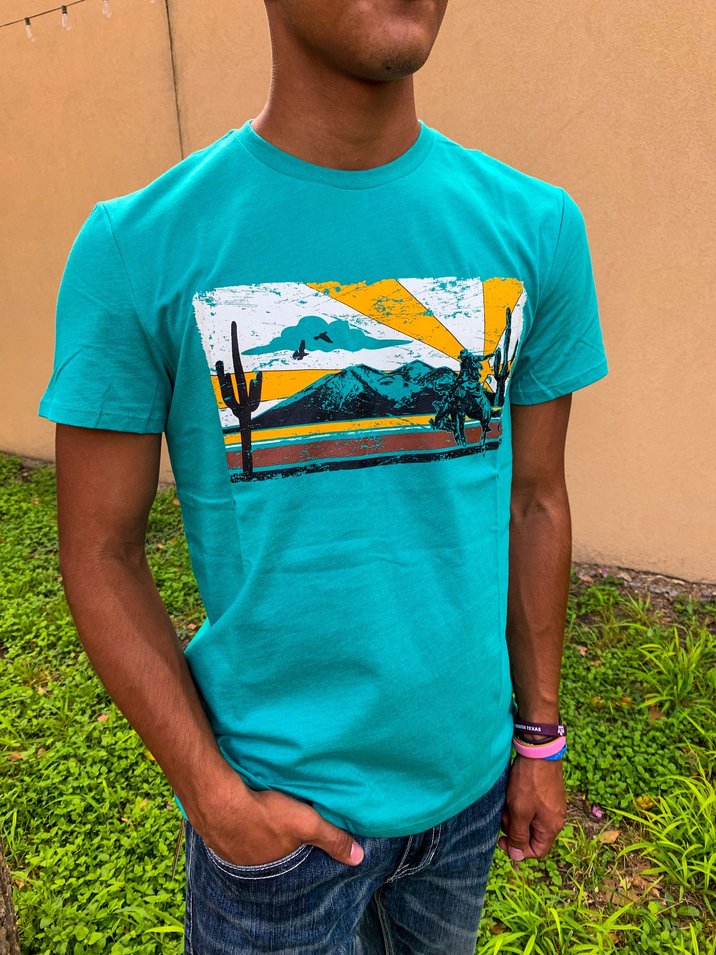Men's Rock & Roll Turquoise Desert Tee