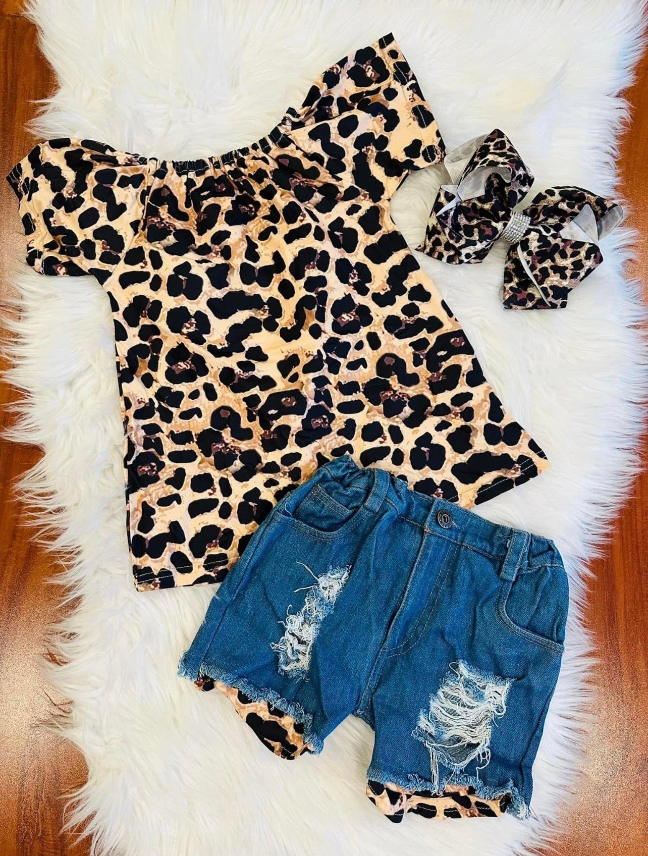 Leopard Denim Set