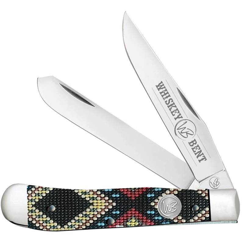 Whiskey Bent Black Diamond Bead Trapper Knife