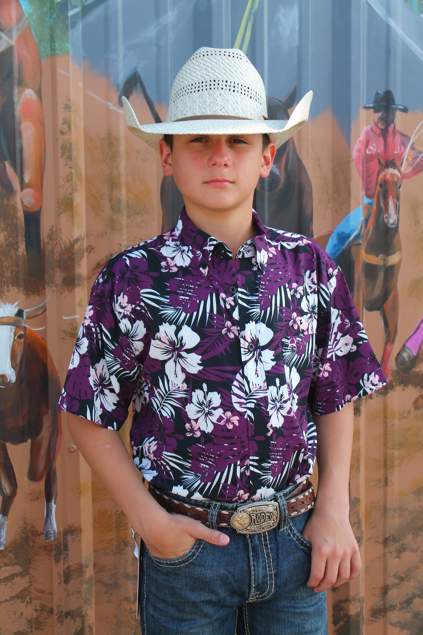 Cinch Boy’s S/S ArenaFlex Hawaiian Button-up