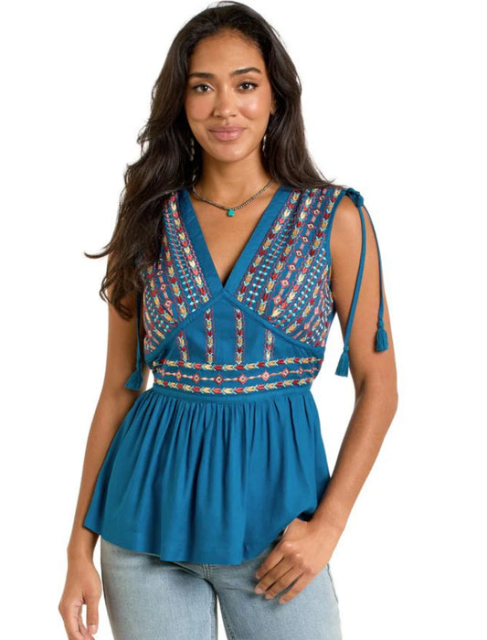 Panhandle Women’s Sleeveless Teal Top