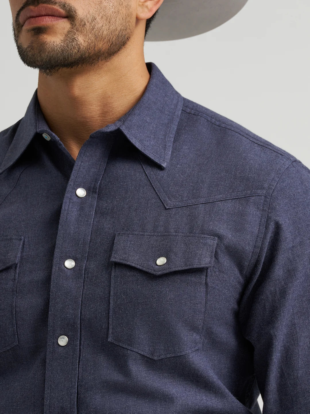 Men's Wrangler X COJO Blue Longsleeve Classic Fit Snap Shirt 🤠