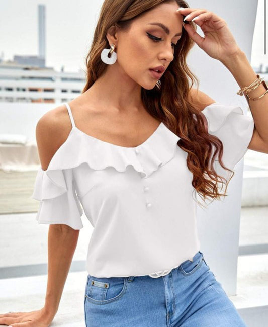 Ivory Ruffle Top