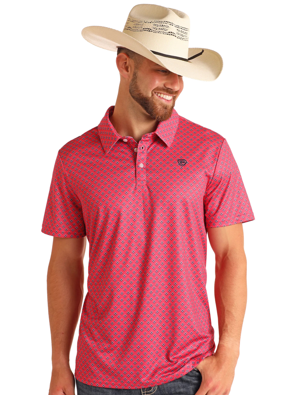 Rock & Roll Geo Polo- Hot Pink