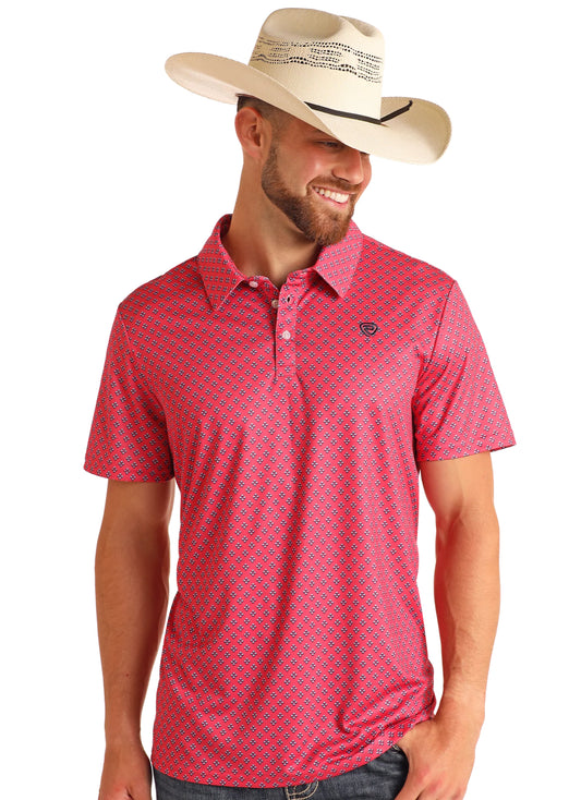 Rock & Roll Geo Polo- Hot Pink