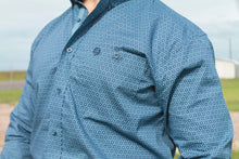 Load image into Gallery viewer, Wrangler Men&#39;s Deep Blue Hexagon L/s
