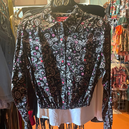 Cowgirl Hardware Paisley Pearl Snap Custom Crop✅