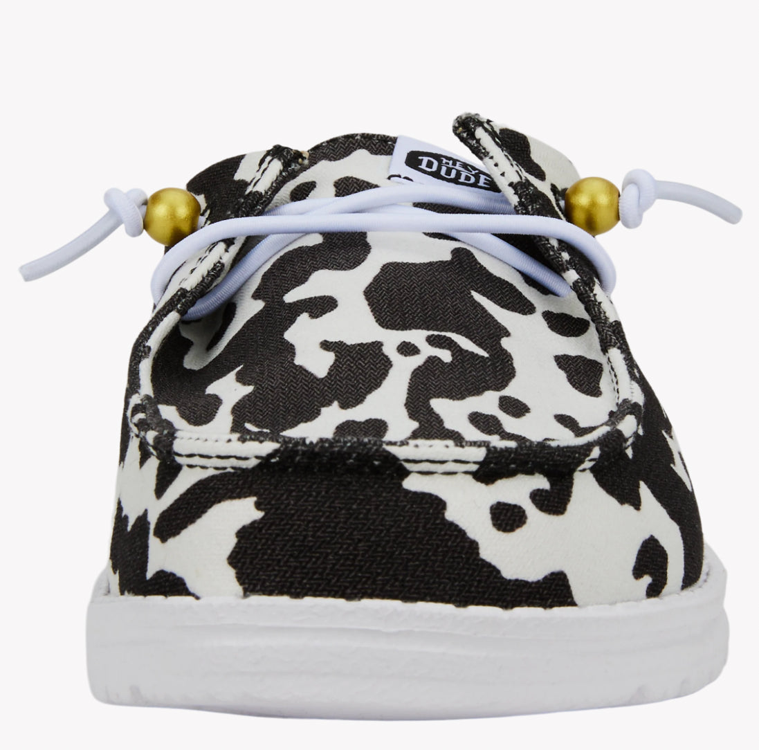 Wendy Slip Classic White/Black Cow Print