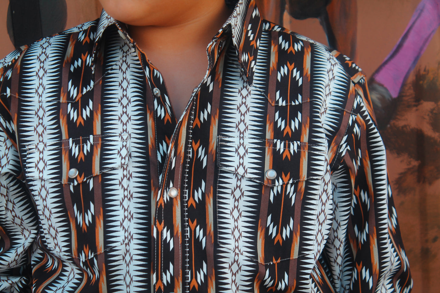 Wrangler Boys Brown Aztec LS