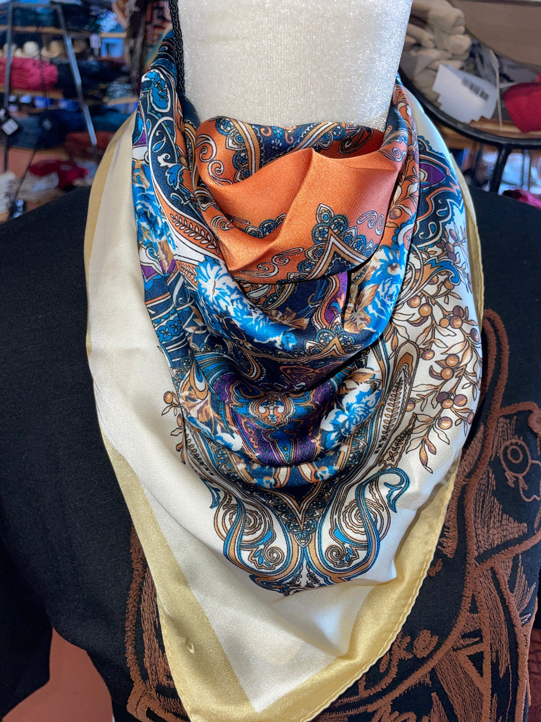Paisly Pattern Khaki Wild Rag